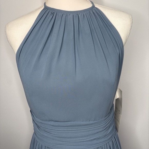 Bill Levkoff SAMPLE Halter Dress Women's 8 Blue Bridesmaid Prom Formal - Picture 2 of 14